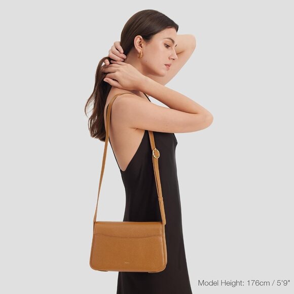 Leather Crossbody Bags for Women Trendy, Designer Ladies Shoulder Purses Brown - Picture 2 of 7